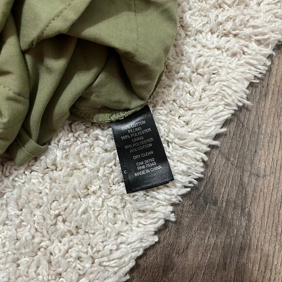 Joie Oversized Olive Green Quilted Snap Front Utility Barn Jacket Shacket NWOT - Picture 5 of 6